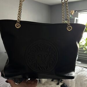 Anne Klein Black Leather Tote Bag